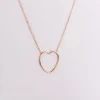 گردنبند طلا حلقه ای فلامینگو طرح قلب wn1239-2
