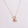 گردنبند طلا حلقه ای فلامینگو طرح گربه wn1240-2
